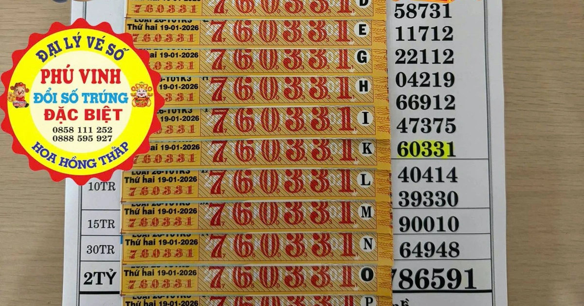 14 tờ trúng xổ số miền Nam ngày 19 tháng 1 đài TP.HCM, khách nhận chuyển khoản