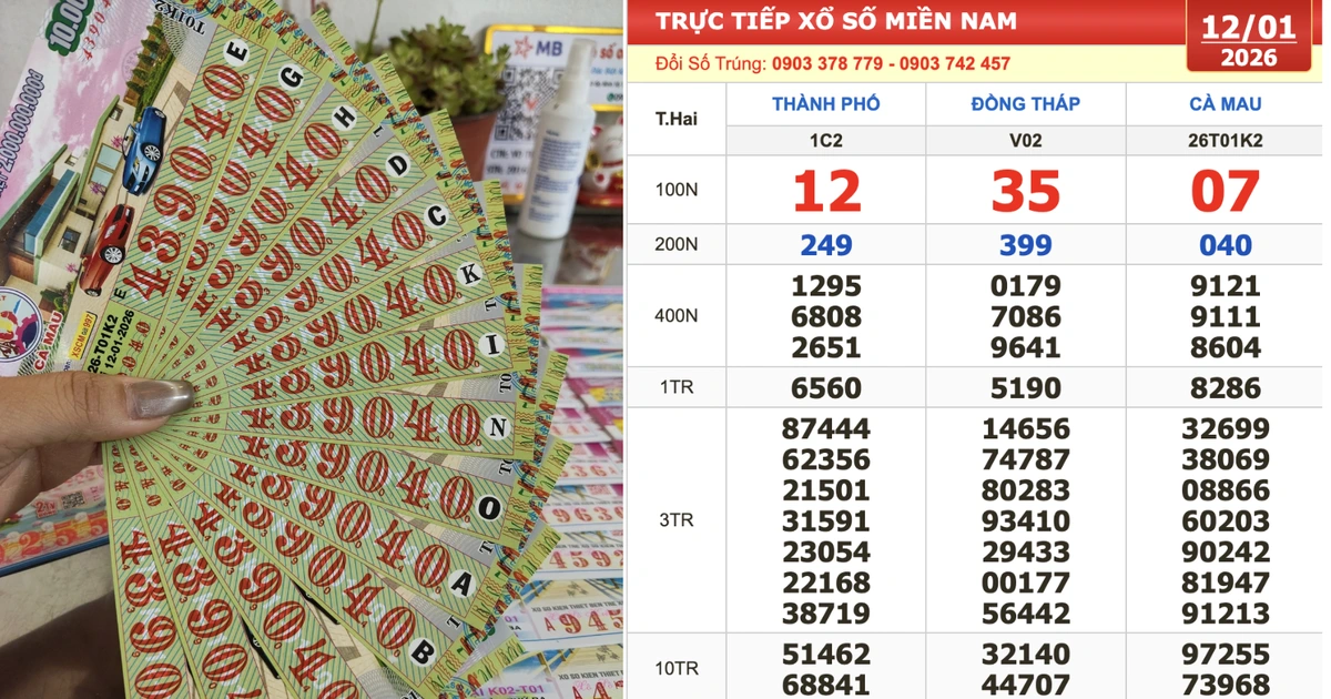 Bất ngờ xổ số miền Nam ngày 12 tháng 1: 3 ngày liền có vé… trúng 2 giải!