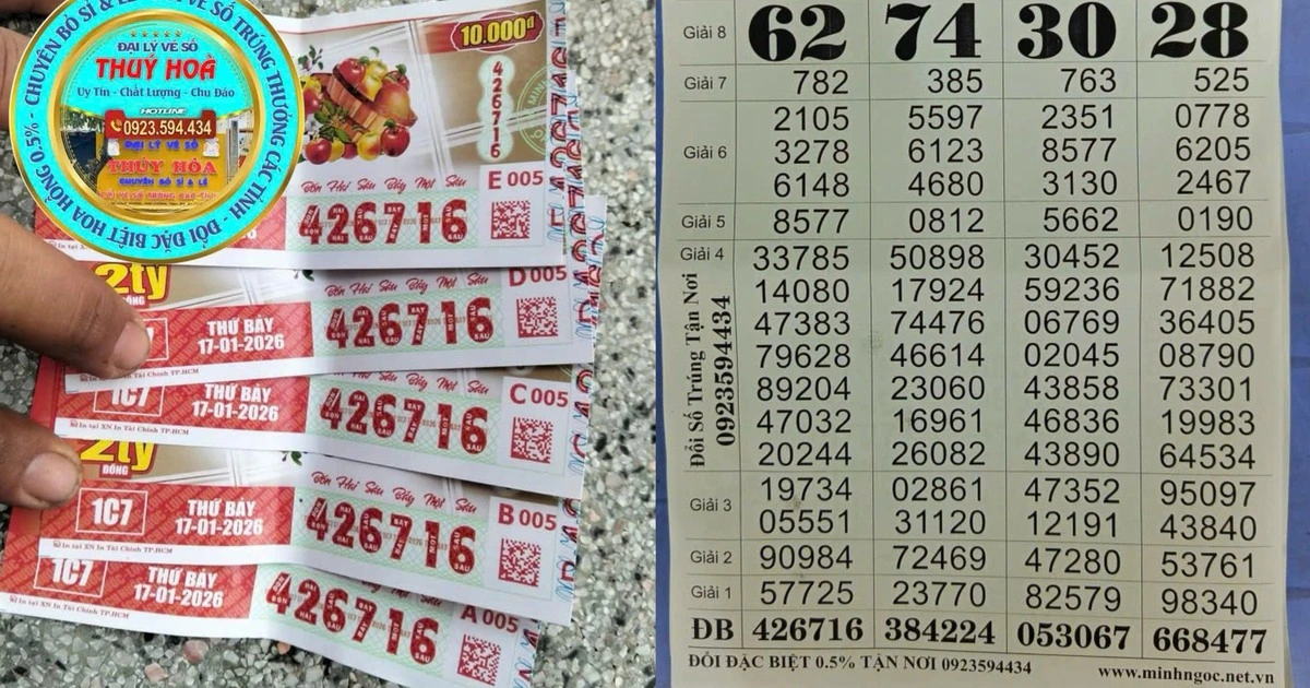 Khách ở Khánh Hòa trúng 10 tỉ đồng xổ số miền Nam ngày 17 tháng 1 đài TP.HCM