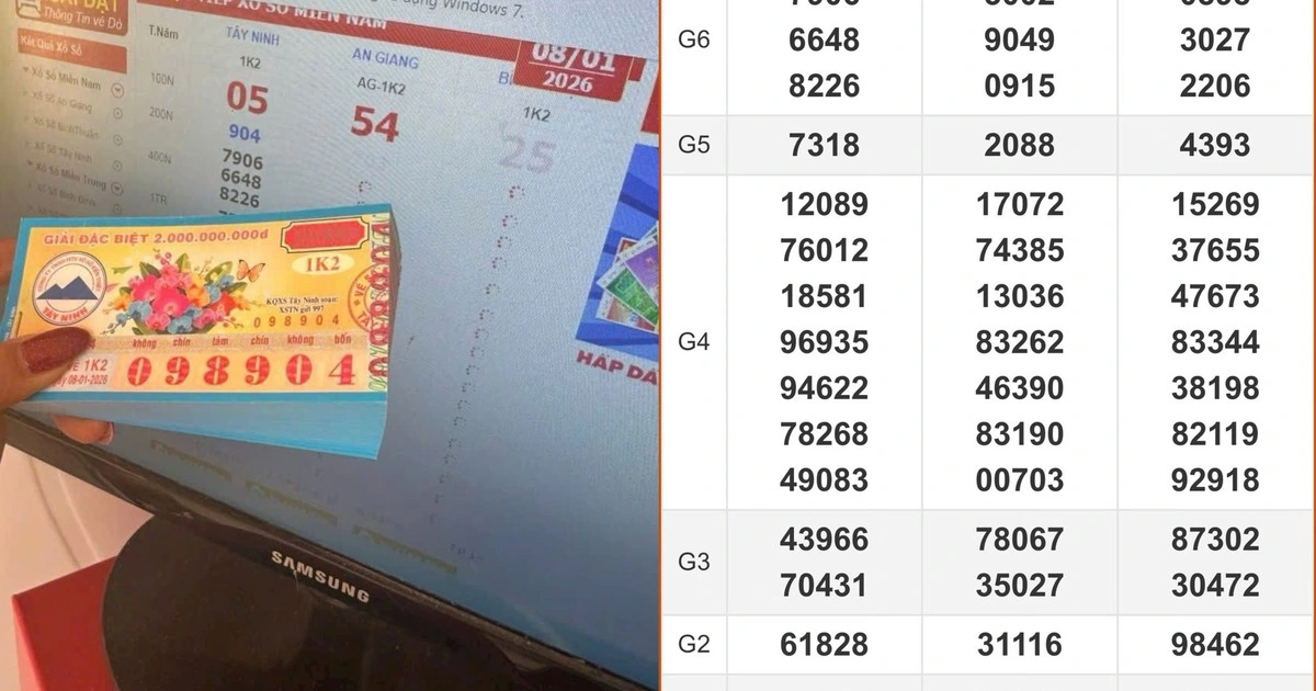Khách TP.HCM trúng 140 tờ xổ số miền Nam ngày 8 tháng 1 đài Tây Ninh