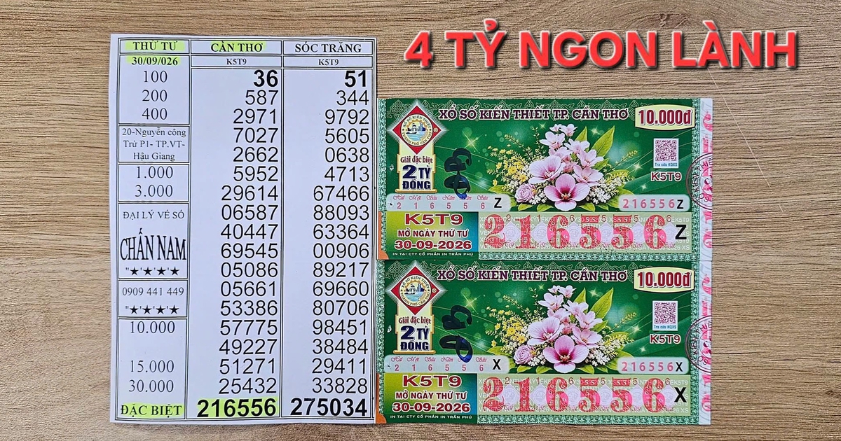 Mua 50 vé, trúng số 4 tỉ xổ số miền Nam nhờ 2 vé cùng dãy số