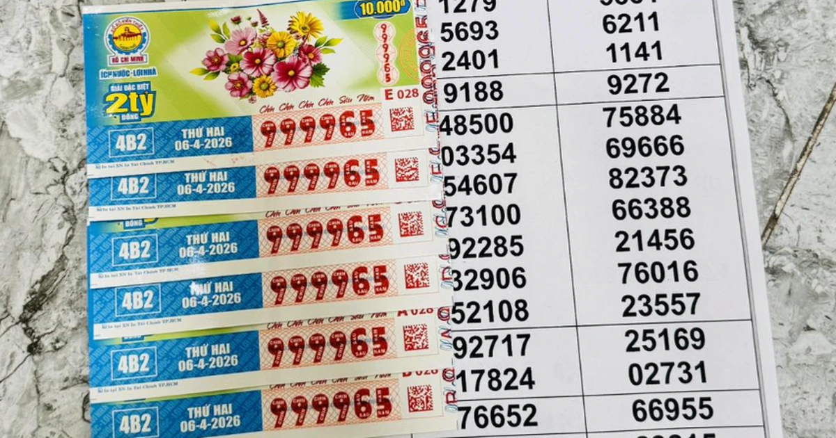 Mua 6 tờ vé tứ quý 9999, người đàn ông ở TP.HCM trúng xổ số miền Nam