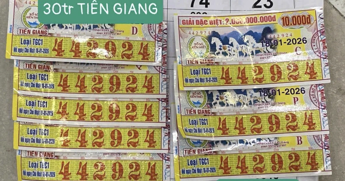 TP.HCM: Vừa xuất hiện vé trúng xổ số miền Nam ngày 18 tháng 1 đài Tiền Giang