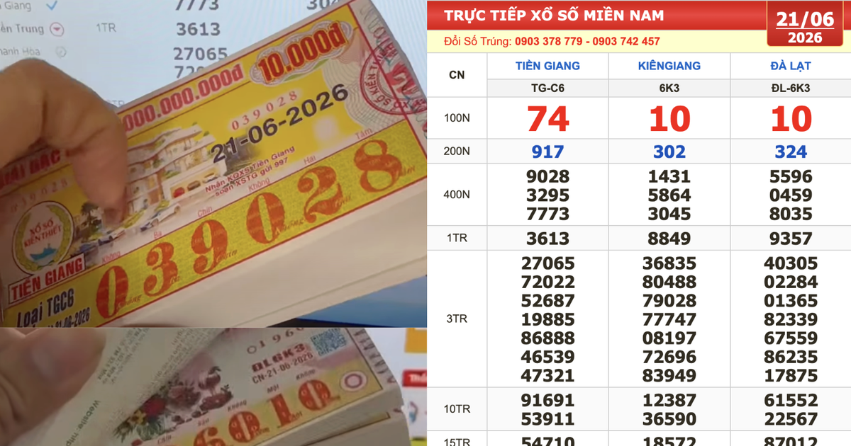 Xổ số miền Nam ngày 21 tháng 6: Truy tìm vé 911911 trúng số đài Đà Lạt