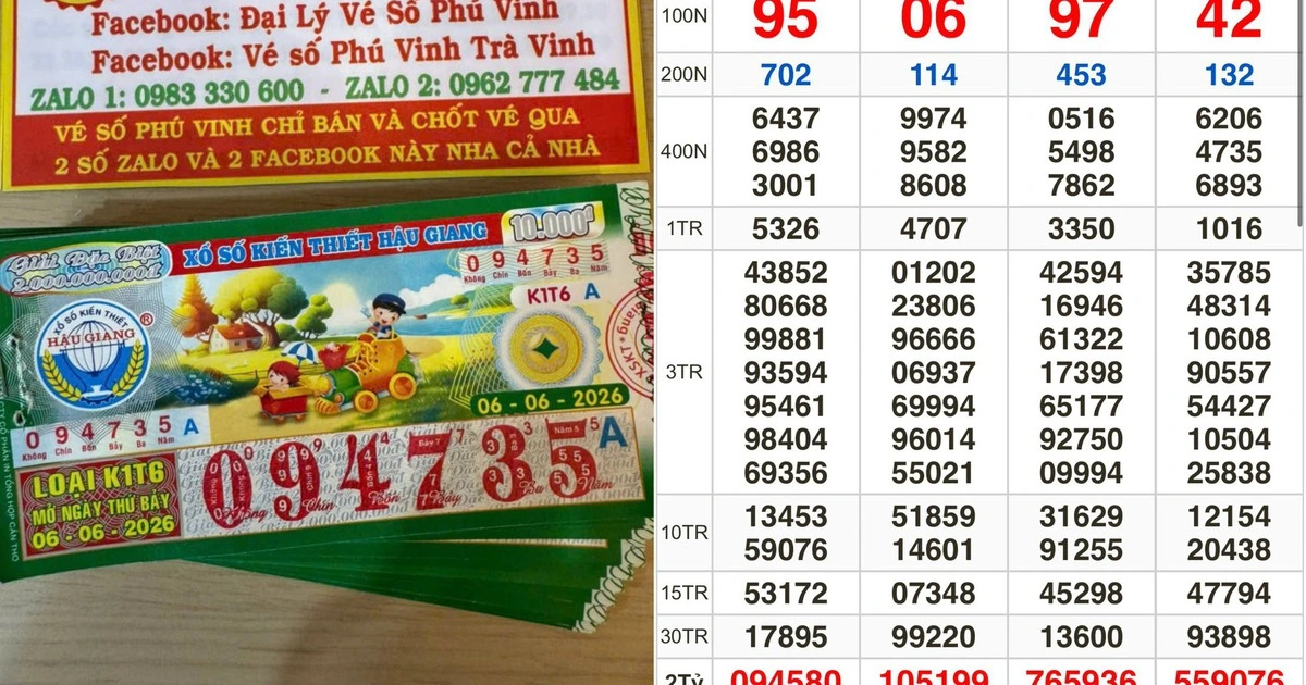Xổ số miền Nam ngày 6 tháng 6: Khách trúng số đài Hậu Giang nhận chuyển khoản