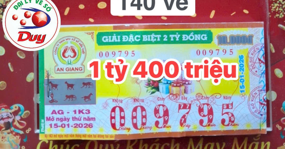 Xuất hiện 168 tờ trúng xổ số miền Nam ngày 15 tháng 1 đài An Giang, Bình Thuận